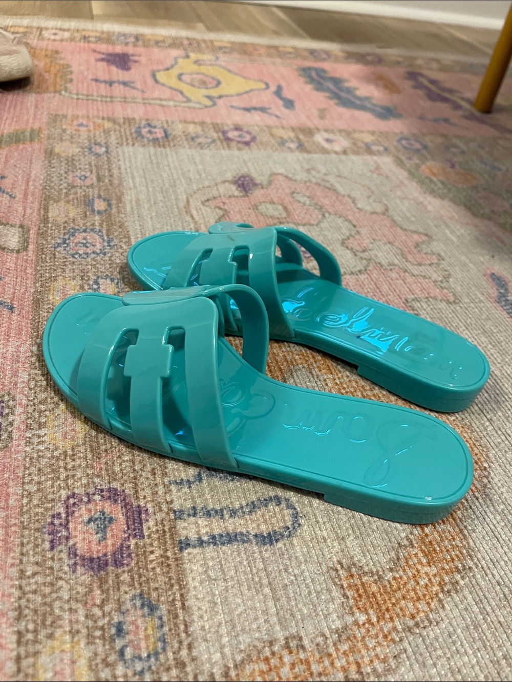 Sam Edelman Women's Teal Slide Sandals - Casual Jelly Slides